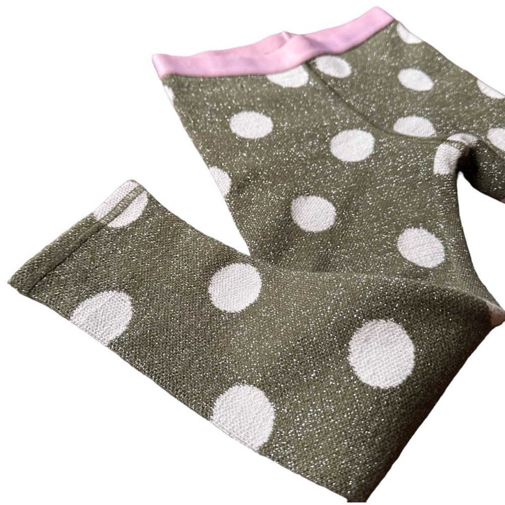 Tucker + Tate Olive Green and Pink Polkadot Knit Legging pants 5